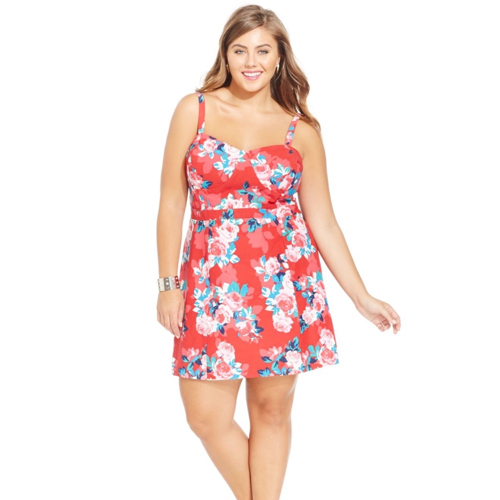 Jessica Simpson Red Floral Mini Dress